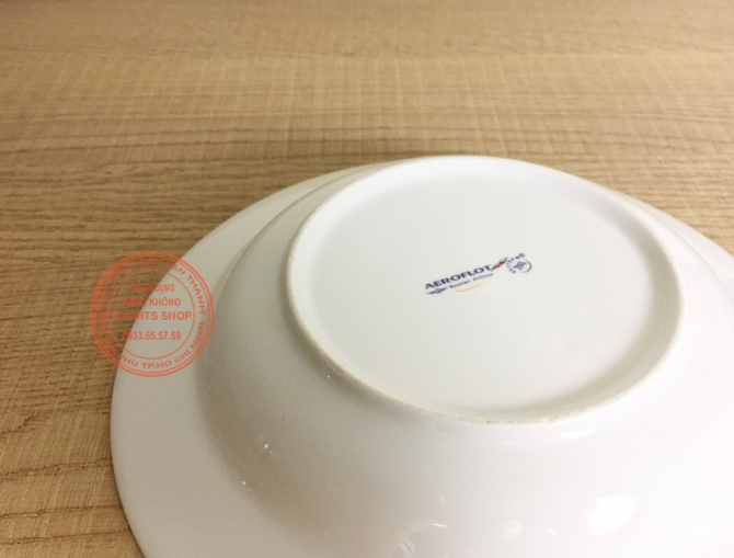 Đĩa sứ tròn sâu lòng (size lớn) Aeroflot (Nga)