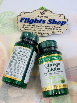 Viên uống bổ não, tăng cường trí nhớ Ginkgo Biloba Nature’s Bounty 120mg, hộp 100v, hàng Mỹ