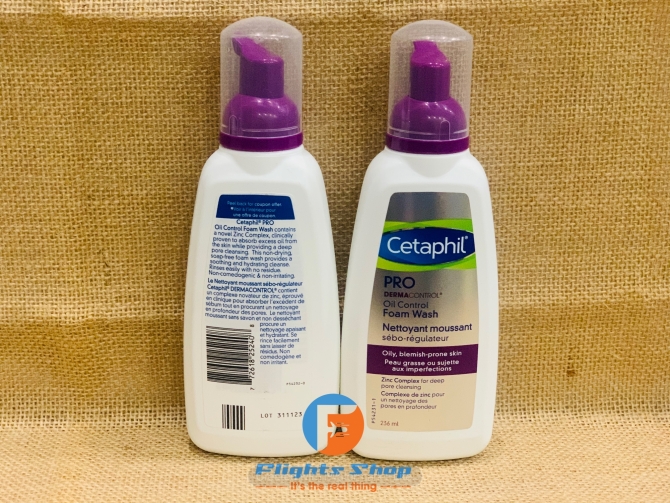 Sữa rửa mặt cho da dầu Cetaphil Pro DermaControl Oil Control Foam Wash 236ml, hàng Canada