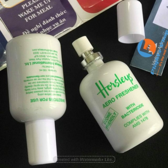 Xịt khử mùi, xịt khuẩn Horsleys dùng trên máy bay