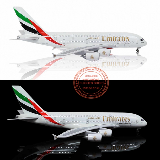 A380 Emirates 47cm (có bánh xe + đèn LED)
